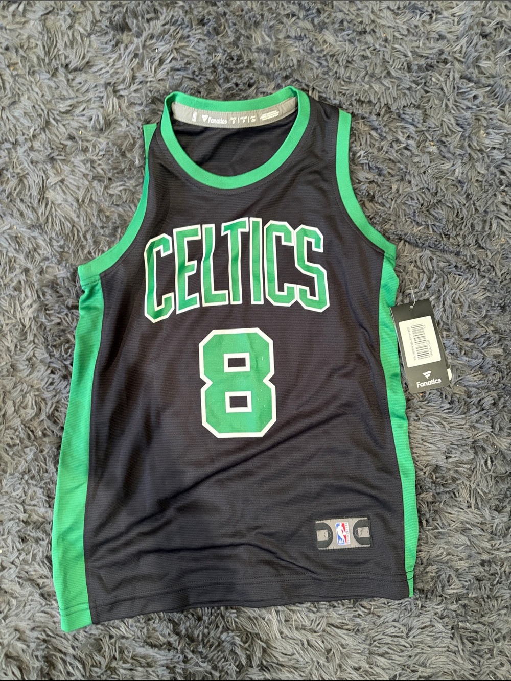 Fanatics Kids Black and Green Boston Celtics #8 Jersey Tank. Brand new